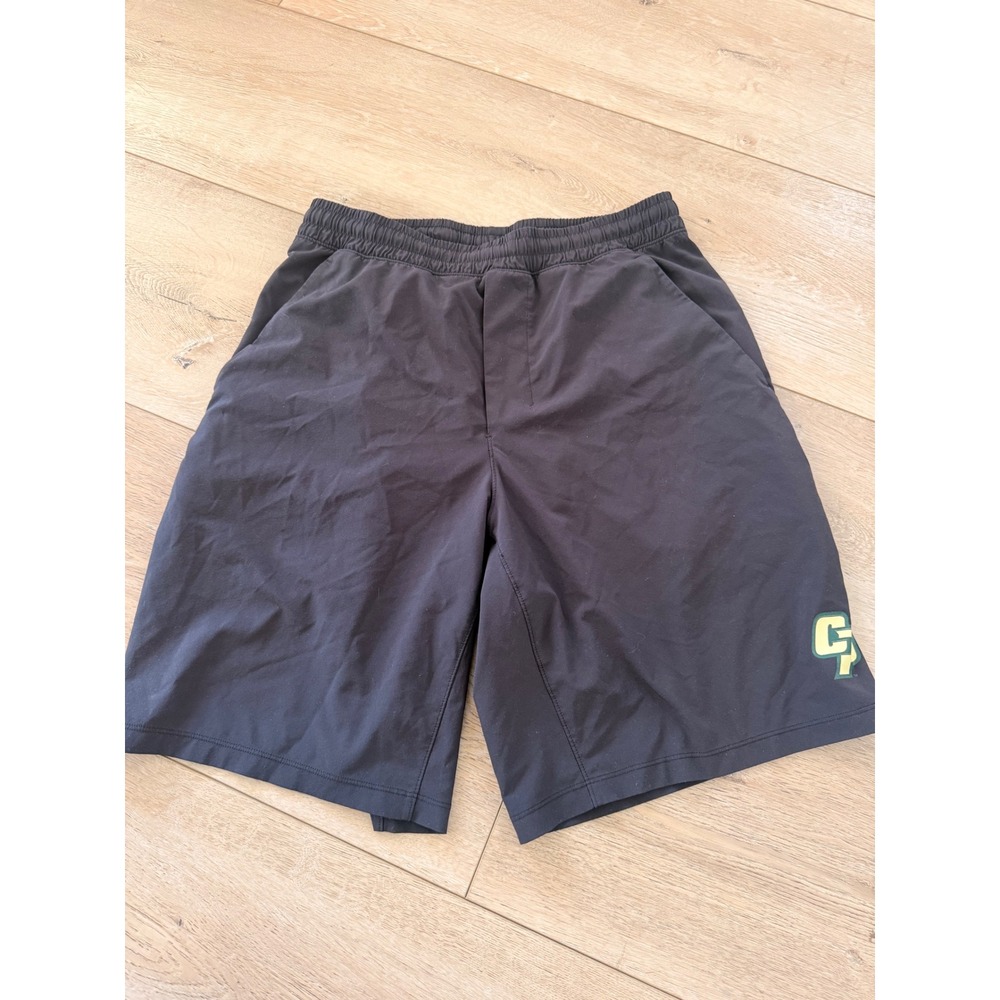 Lululemon Pace Breaker Shorts Men Size M Black Good Cal Poly CP Logo Liner
275